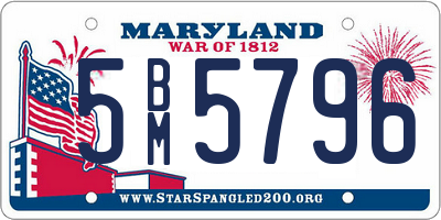 MD license plate 5BM5796