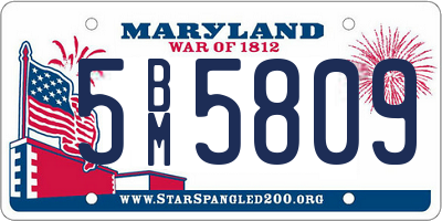 MD license plate 5BM5809