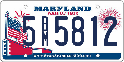 MD license plate 5BM5812