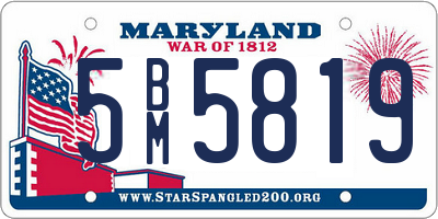 MD license plate 5BM5819