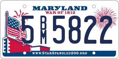 MD license plate 5BM5822