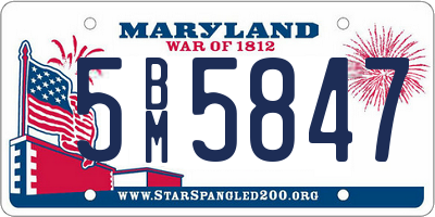 MD license plate 5BM5847
