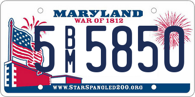 MD license plate 5BM5850