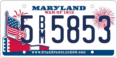 MD license plate 5BM5853