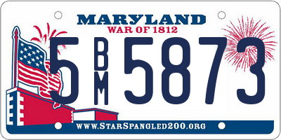 MD license plate 5BM5873