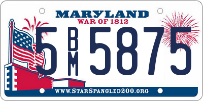 MD license plate 5BM5875