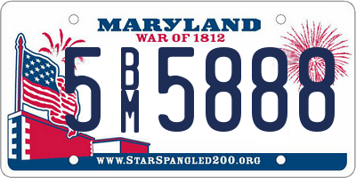 MD license plate 5BM5888