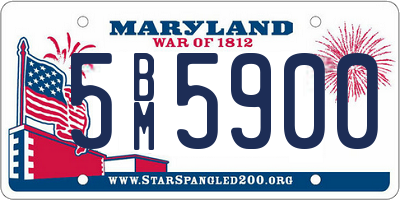 MD license plate 5BM5900