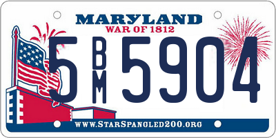 MD license plate 5BM5904