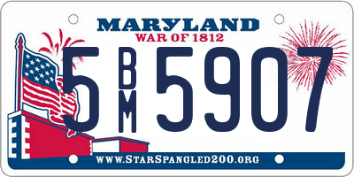 MD license plate 5BM5907