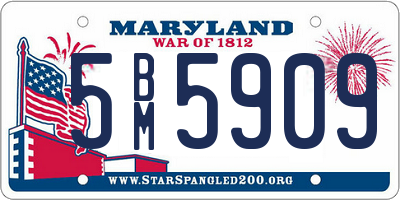 MD license plate 5BM5909