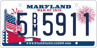 MD license plate 5BM5911