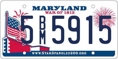 MD license plate 5BM5915
