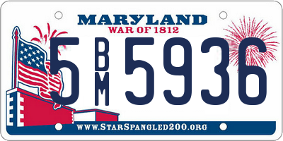 MD license plate 5BM5936