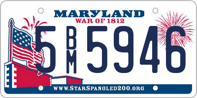 MD license plate 5BM5946