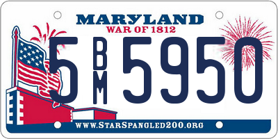 MD license plate 5BM5950