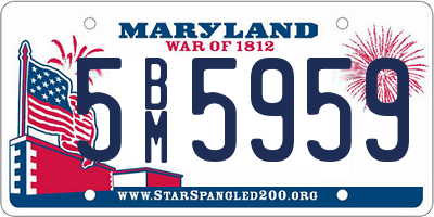 MD license plate 5BM5959