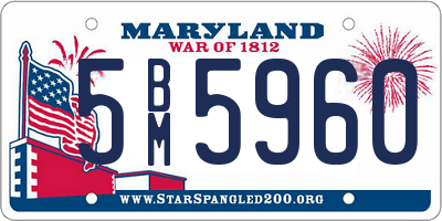 MD license plate 5BM5960