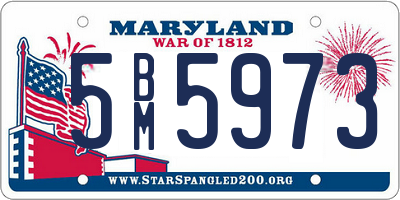 MD license plate 5BM5973