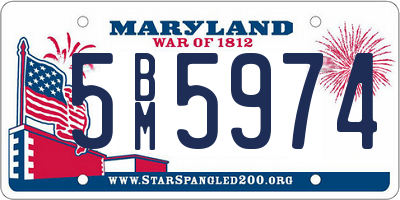 MD license plate 5BM5974