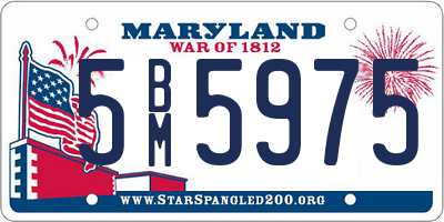 MD license plate 5BM5975