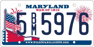 MD license plate 5BM5976