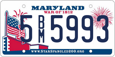 MD license plate 5BM5993