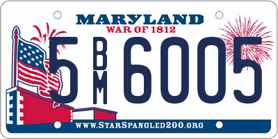 MD license plate 5BM6005