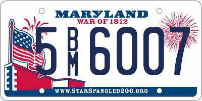 MD license plate 5BM6007
