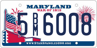 MD license plate 5BM6008