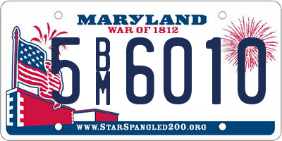 MD license plate 5BM6010