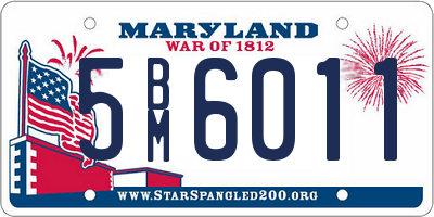 MD license plate 5BM6011