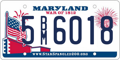 MD license plate 5BM6018