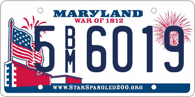 MD license plate 5BM6019