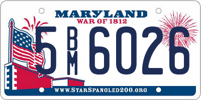 MD license plate 5BM6026