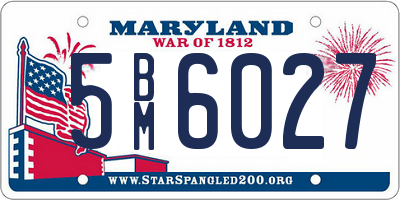 MD license plate 5BM6027