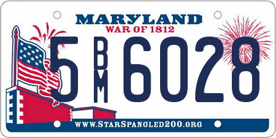 MD license plate 5BM6028