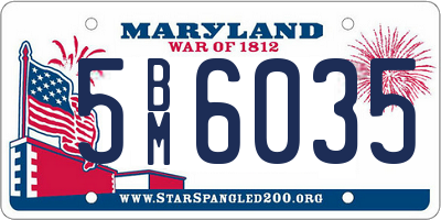 MD license plate 5BM6035