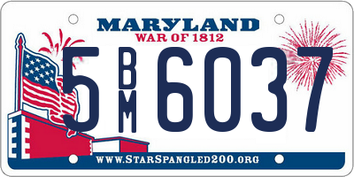 MD license plate 5BM6037