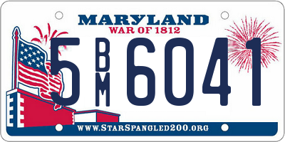 MD license plate 5BM6041
