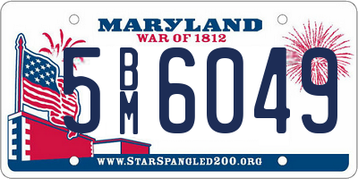 MD license plate 5BM6049