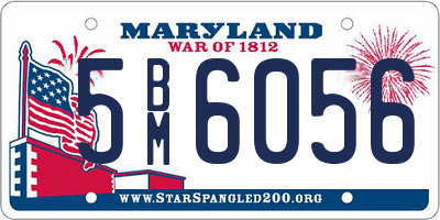 MD license plate 5BM6056
