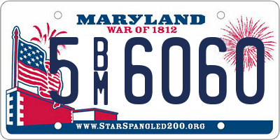 MD license plate 5BM6060