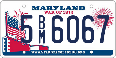 MD license plate 5BM6067