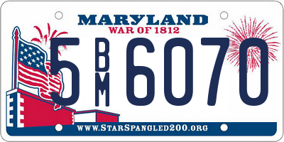 MD license plate 5BM6070