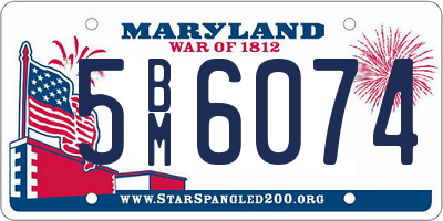 MD license plate 5BM6074
