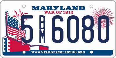 MD license plate 5BM6080