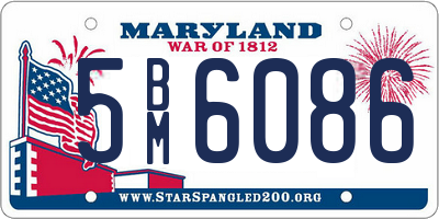 MD license plate 5BM6086