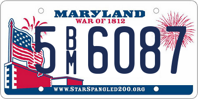 MD license plate 5BM6087
