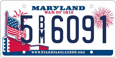 MD license plate 5BM6091